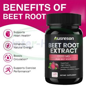 Cápsulas de Polvo de Remolacha Orgánica Vegana Ausreson OEM 8000mg, Suplementos Herbales para la Salud del Corazón, Cápsulas de Remolacha - Product Image 3