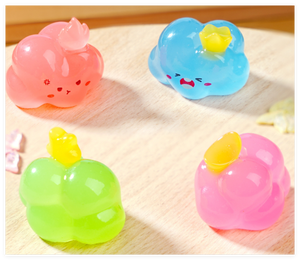 Petite sculpture artisanale en résine 3D en forme de nuage lumineux, mignonne, de dessin animé, souriante, qui fait la prière, qui pleure, heureuse, pluie, bricolage, jouets de bain pour bébés et enfants - Product Image 4