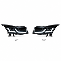 Ensemble de phares LED BK pour Chevrolet Cruze 2009-2014, double forme en U, projecteur LED DRL, mise à niveau Plug and Play