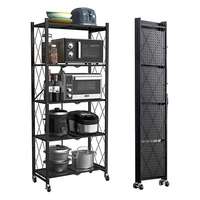 Étagère de rangement pliable en métal à 5 niveaux pour la maison, unités de rangement, supports, étagère pliante