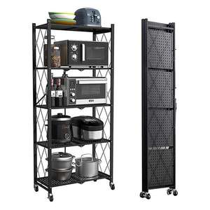 Scaffale Pieghevole in Metallo a 5 Ripiani per Uso Domestico, Unità di Stoccaggio e Organizzazione - Product Image 2