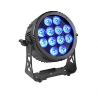 Projecteur PAR 12x15W IP65 étanche 6-en-1 RGBWAUV avec batterie rechargeable pour événements extérieurs