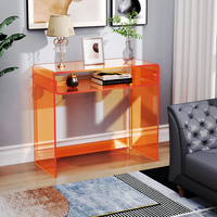 Bureau d'ordinateur moderne et durable en acrylique transparent vert avec tiroir pour la maison