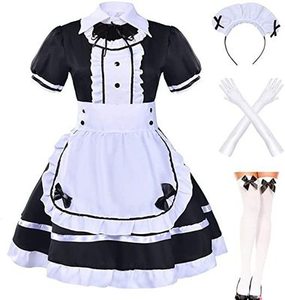 Nouveau style Anime japonais Cosplay <span class=keywords><strong>Sissy</strong></span>, Ensemble de costume de demoiselle d'honneur Lolita classique et mignon avec tablier fantaisie, Chaussettes, Vêtements de personnage en polyester - Product Image 6