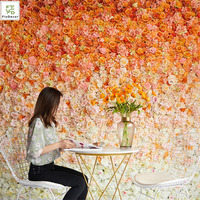 Vente en gros panneau mural LOVE artificiel de haute qualité avec changement progressif de fleur de rose rouge pour décoration de toile de fond de fête de mariage et d'anniversaire