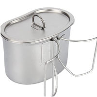 Kit de camping individuel léger en aluminium pour barbecue extérieur, style militaire, avec porte-gobelet et gourde, pour usage en terre ferme