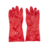 Gants antidérapants en PVC résistants aux produits chimiques, imperméables et longue durée de vie, de couleur rouge, pour la protection personnelle, fournis par le fabricant