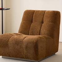 Fauteuil lounge moderne sans accoudoirs en tissu, une place, coussin rembourré en coton, canapé modulaire pour salon ou bureau