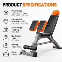Banc de musculation ergonomique avec réglage multi-niveaux de l'angle, coussin épais, banc réglable pour haltères, entraînement de force