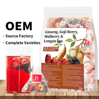 Thé aux herbes aromatisé en sachets, mélange de ginseng, baies de goji, mûres et longanes, qualité supérieure, vente en gros
