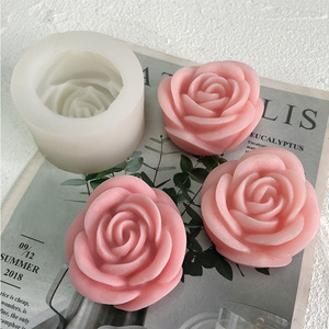 Fleur Silicone Moule DIY Chocolat <span class=keywords><strong>Fondant</strong></span> Rose En Forme De Bougie Moule Aromathérapie Gypse Bougie Moule - Product Image 6