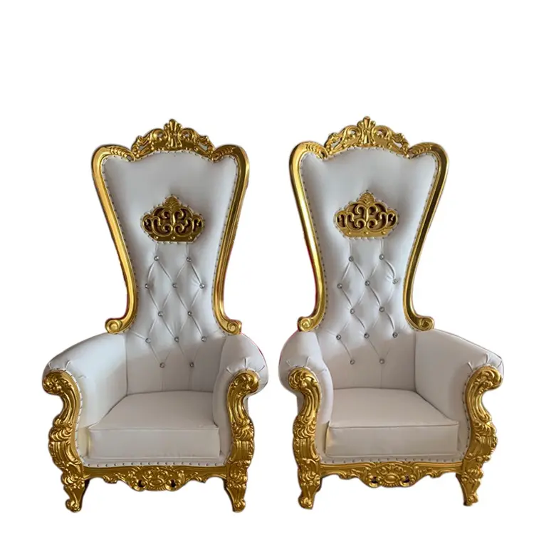 Royal Style Wedding Hotel Living Room Sofa Wooden King's Throne Chair