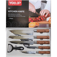 Set de couteaux de cuisine multifonction 7 pièces couteau de chef en acier inoxydable avec boîte cadeau