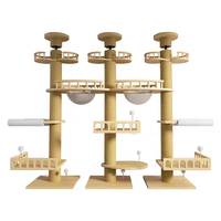 Nouvelle conception personnalisée, structure d'escalade pour chat en bois et sisal écologique et moderne, avec des fonctionnalités multifonctionnelles