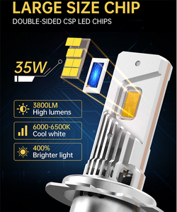 Ampoule de phare de voiture H7 27W 2750LM 6500K, design tout-en-un, Plug and Play, lumière blanche pour mise à niveau - Product Image 5