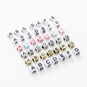 500 <span class=keywords><strong>g</strong></span>/bolsa DIY fabricación de joyas cuentas de letras en inglés cubos y cuentas ovaladas acrílico plástico Lucite para diseño creativo - Product Image 5