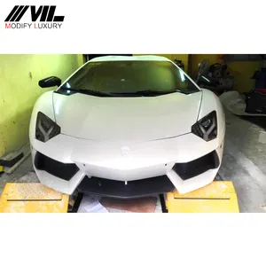 Memodifikasi Mewah (15 pcs/set) Carbon Fiber OEM Depan Bumper Lip untuk Lamborghini Aventador LP700 D Gaya