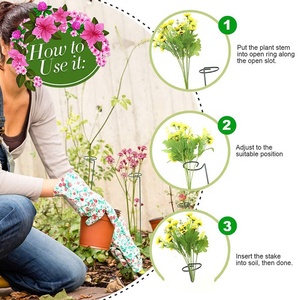 <span class=keywords><strong>Support</strong></span> de tige d'orchidée en métal Piquets d'anneau de soutien de fil de <span class=keywords><strong>plante</strong></span> de jardin d'intérieur pour l'intérieur - Product Image 4