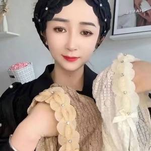 High-end handmade fishtail tassel headscarf <b>for</b> women, heavily embroidered Islamic headwear, Ramadan <b>wedding</b> ethnic <b>hat</b> - Product Image 5