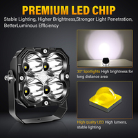 Expédition rapide, phares LED de 4,5 pouces 30W, étanches IP67, résistants aux chocs, scellés, faisceau spot 5000LM, DC12-24V, lampe de conduite tout-terrain, SUV