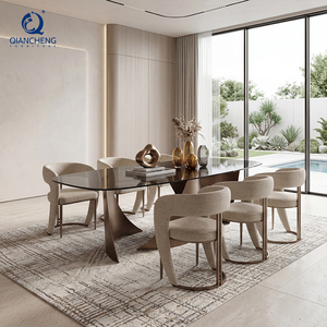 <span class=keywords><strong>Mesa</strong></span> de Comedor <span class=keywords><strong>Rectangular</strong></span> de <span class=keywords><strong>Alta</strong></span> Calidad con Patas de Acero Inoxidable Moderno y Cubierta de Vidrio Templado para Restaurante, Hotel y Hogar - Product Image 4