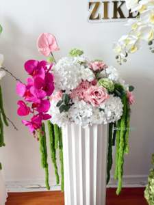 Floral premier anniversaire bannière Roses artificielles <span class=keywords><strong>chaise</strong></span> haute gâteau Topper baptême décor luxueux fait à la main réutilisable fille <span class=keywords><strong>1er</strong></span> - Product Image 2