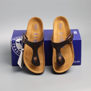 Sandales <span class=keywords><strong>Birkenstock</strong></span> Gizeh en liège Birko-Flor Premium, claquettes à lanière en T blanches pour hommes et femmes, <span class=keywords><strong>chaussures</strong></span> de plage confortables, nouveauté 2026 - Product Image 2
