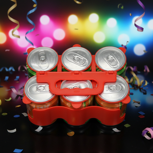 Confezione da 6 Portabottiglie Pieghevoli in <span class=keywords><strong>Plastica</strong></span> - Portabevande Portatile con Manico per <span class=keywords><strong>Lattine</strong></span> di Birra e Bibite - Product Image 3