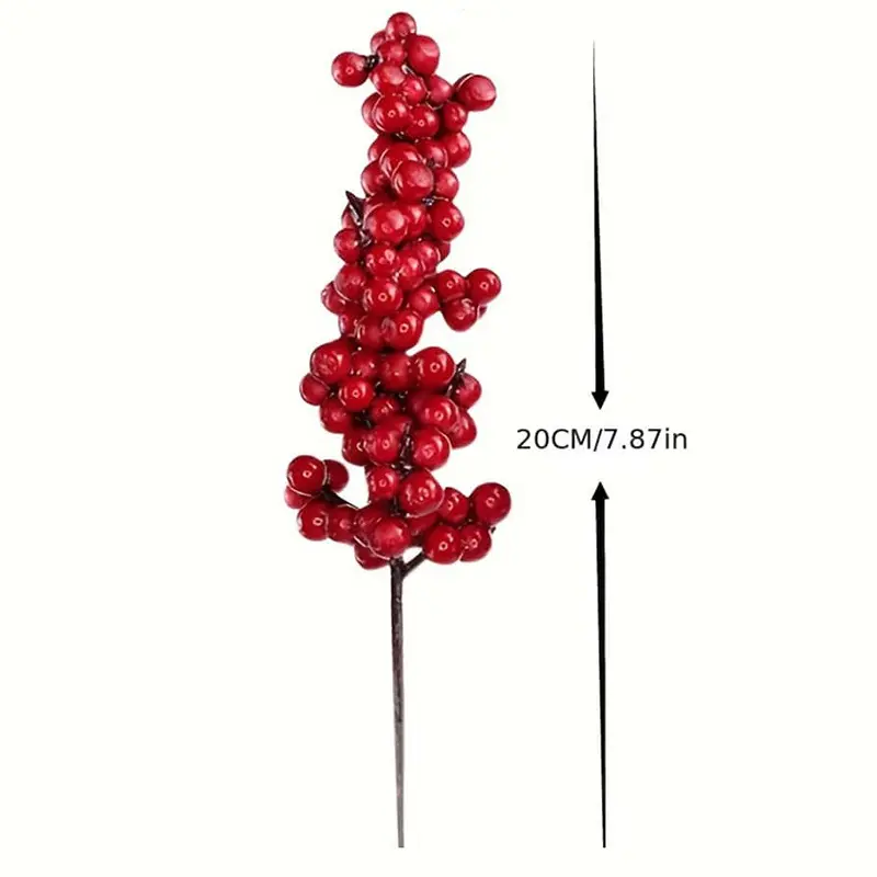 Christmas simulation red fruit fortune fruit simulation holly fruit red berry bunches home decoration ornaments wholesale