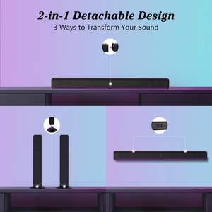 Barra de Sonido para TV de 180W con Sonido Envolvente, Luces LED RGB, 2.1 Canales, Sistema de Altavoces Bluetooth para Cine en Casa, AUX/Óptico/HDMI - Product Image 5