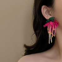 Zooying argent aiguille ensemble diamant cristal perle boucles d'oreilles rétro lumière luxe longues boucles d'oreilles frais doux goujons pour les femmes