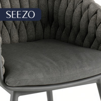 Ensemble de table et chaises de jardin en aluminium de luxe moderne de haute qualité 2026, tissu imperméable, table de jardin d'extérieur