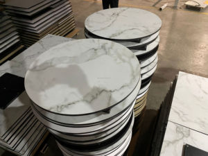 Lifepursue Base en aluminium <span class=keywords><strong>Bistrot</strong></span> <span class=keywords><strong>Table</strong></span> à manger intérieure et extérieure en HPL <span class=keywords><strong>de</strong></span> qualité commerciale - Product Image 2