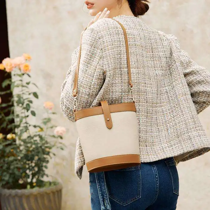 Hoge Kwaliteit Vrouwen Mode Emmer Handtassen Vintage Meisjes Schoudertas Echt Lederen Tassen Luxe Dames Crossbody Tassen