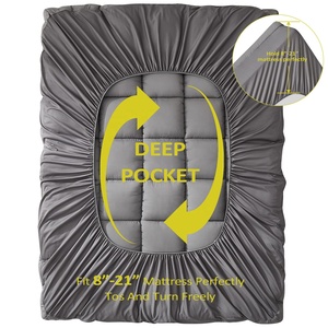 Elastische 8-21 inch diepe zakken, overgevulde donsalternatief vulling matras topper, zachte, koele matrasbeschermer - Product Image 2