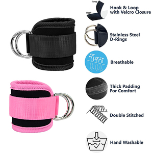 MKAS Cinghie <span class=keywords><strong>per</strong></span> Caviglie da Palestra Resistenti con Anello a D, <span class=keywords><strong>Cavigliere</strong></span> <span class=keywords><strong>per</strong></span> Attacchi a Macchine a Cavo, Fasce di Supporto Professionali <span class=keywords><strong>per</strong></span> Caviglie <span class=keywords><strong>per</strong></span> Fitness - Product Image 1