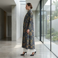 Abaya plissée 2026 Miyake Dubaï Turquie à col châle ouvert, mode modeste pour femmes musulmanes arabes