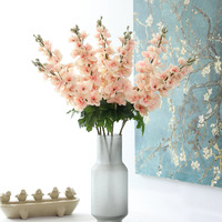 Bunga buatan tangan Modern ungu Delphinium untuk pernikahan, bunga buatan tangan sentuhan asli