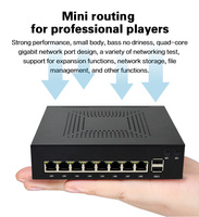 Sharerdp Factory RK3568 Firewall industri, Mini PC 2.5G 2G tanpa kipas 8Lan Pfsense Firewall komputer