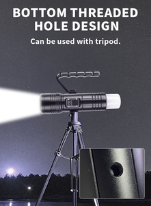 High Quality Super Bright Flashlightled Digital Display Zoomable Torch Lampshade Yellow Red Flash Light - Product Image 2