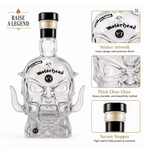 Decantador de Whisky con Forma de Calavera, Botella de Licor de Vidrio Transparente para Bourbon, Brandy, <span class=keywords><strong>Vino</strong></span>, Decoración de Bar en Casa, Regalo - Product Image 5