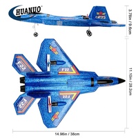 Avion télécommandé Raptor 2.4Ghz 6 axes Gyro avec bande lumineuse pour enfants, avion RC, jouet F-22