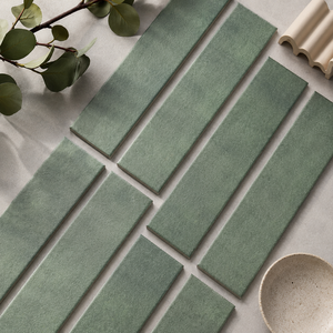 <span class=keywords><strong>Piastrelle</strong></span> Moderne in Ceramica Verde Opaco 75x300mm, <span class=keywords><strong>Piastrelle</strong></span> a Striscia Smaltate per Rivestimenti Cucina, Bagno, Doccia e Soggiorno - Product Image 4