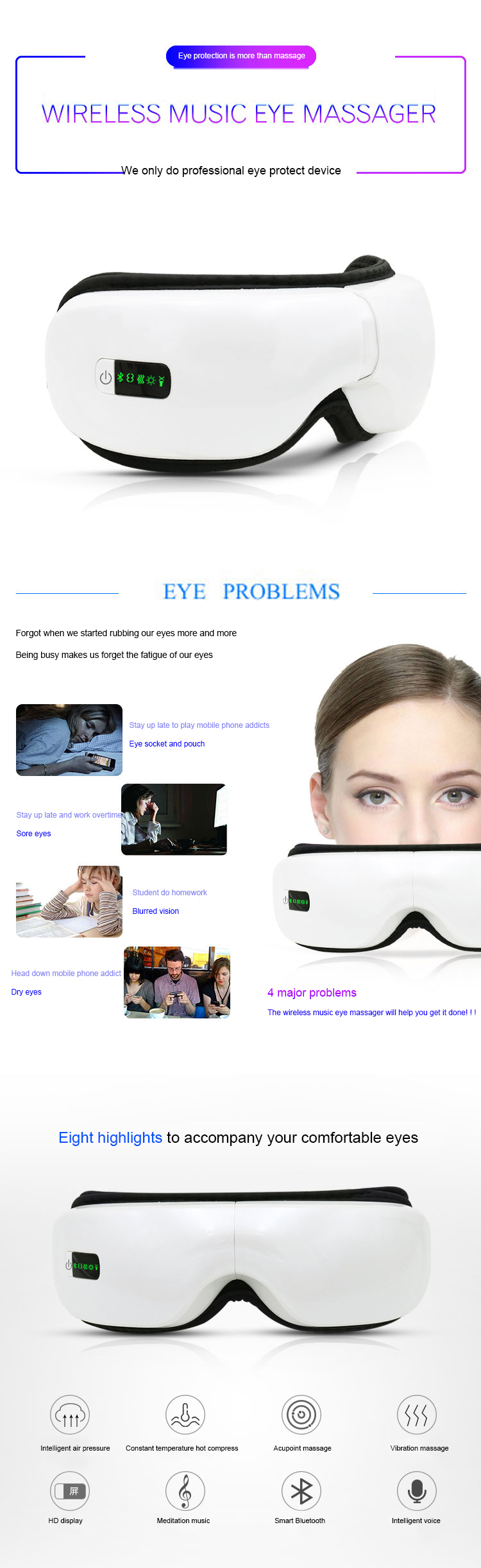 Household Electric Cold Heat Eye Anti Wrinkle Remove Massage Skin Private Label Skin Tightening Beauty Device Massager With Logo