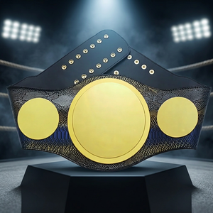 Ceinture de champion personnalisée en cuir véritable, trophée de sport de combat lourd plaqué or avec logo gravé - Product Image 2