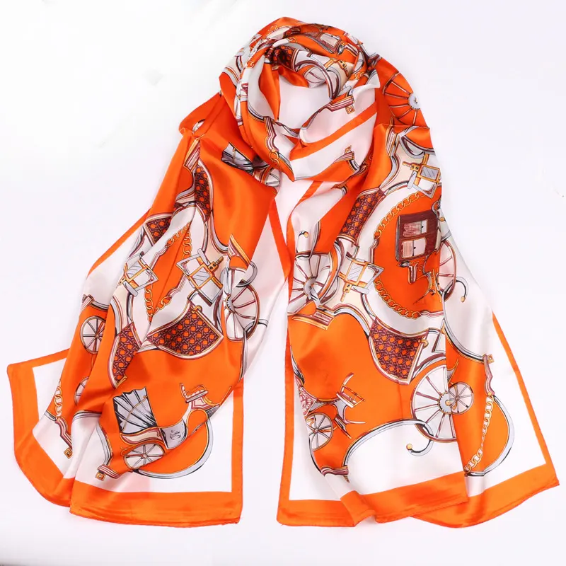 Женская весенне-осенне-зимняя Модная элегантная красивая удобная Легкая шелковая шаль с цветочным принтом шарф для женщин