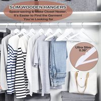 Cintres en bois massif naturel multifonctionnels pour vêtements, organisateur de vêtements simple en fer PE, 2 pièces