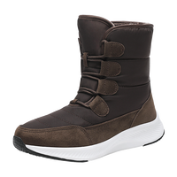 Chaussures Rétro Homme Plateforme à Lacets Mocassins Bottes de Neige en Cuir Véritable Amorti Rehaussant la Taille Tendance Automne TPU