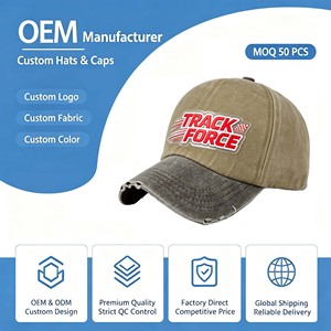 Wholesale 6-panel Cotton Vintage Baseball <b>Hat</b> Buckles Custom Embroidery and Printed Logo Washed <b>Dad</b> <b>Hats</b> With Metal for Sports - Product Image 1