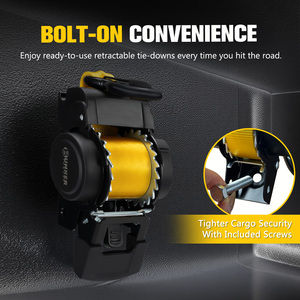 Tali Pengikat Otomatis BUNKER INDUST dengan Ratchet <span class=keywords><strong>2</strong></span>" X 8ft 3375lbs, Tali Pengikat Model Bolt-on dengan Klip Pengaman untuk Truk Trailer - Product Image 5